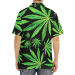 Watercolor Marijuana Leaf Pattern Print Aloha Shirt