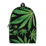Watercolor Marijuana Leaf Pattern Print Backpack