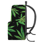 Watercolor Marijuana Leaf Pattern Print Backpack