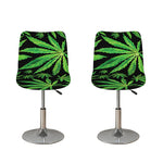 Watercolor Marijuana Leaf Pattern Print Bar Stool Covers