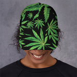 Watercolor Marijuana Leaf Pattern Print Baseball Cap