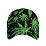 Watercolor Marijuana Leaf Pattern Print Baseball Cap