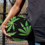 Watercolor Marijuana Leaf Pattern Print Basketball