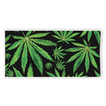 Watercolor Marijuana Leaf Pattern Print Beach Towel