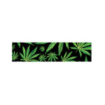 Watercolor Marijuana Leaf Pattern Print Bed Runner