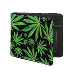 Watercolor Marijuana Leaf Pattern Print Bifold Wallet