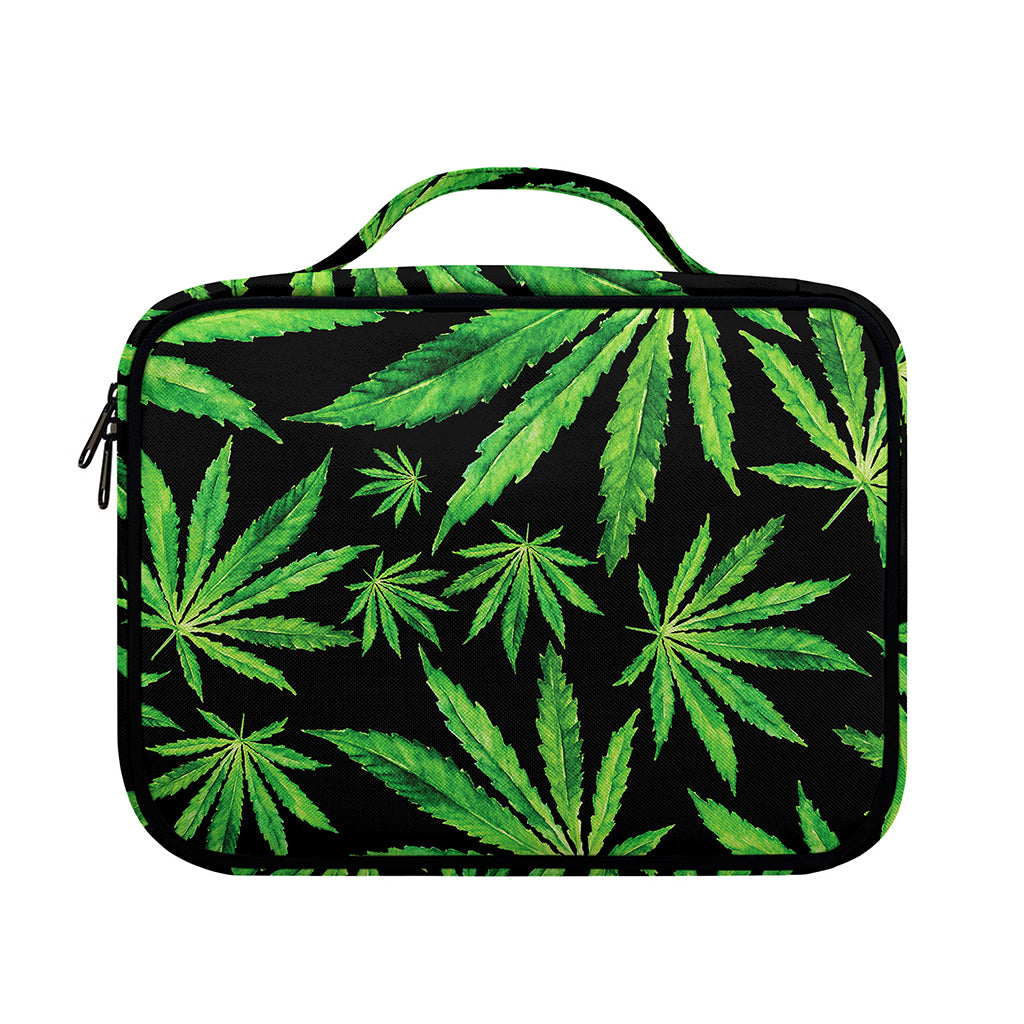 Watercolor Marijuana Leaf Pattern Print Briefcase Bible Bag