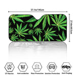 Watercolor Marijuana Leaf Pattern Print Car Windshield Sun Shade