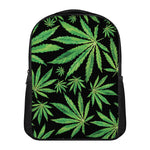 Watercolor Marijuana Leaf Pattern Print Casual Backpack