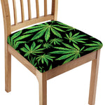 Watercolor Marijuana Leaf Pattern Print Chair Cushion Cover