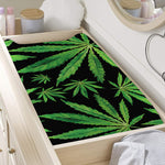 Watercolor Marijuana Leaf Pattern Print Changing Pad Cover