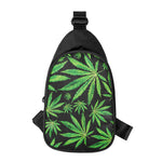 Watercolor Marijuana Leaf Pattern Print Chest Bag