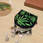 Watercolor Marijuana Leaf Pattern Print Coin Purse