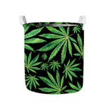 Watercolor Marijuana Leaf Pattern Print Collapsible Laundry Basket