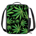 Watercolor Marijuana Leaf Pattern Print Crossbody Lunch Bag