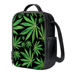 Watercolor Marijuana Leaf Pattern Print Crossbody Lunch Bag