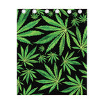 Watercolor Marijuana Leaf Pattern Print Curtain
