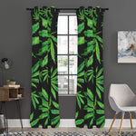Watercolor Marijuana Leaf Pattern Print Curtain