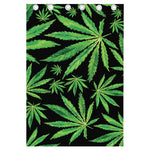 Watercolor Marijuana Leaf Pattern Print Curtain