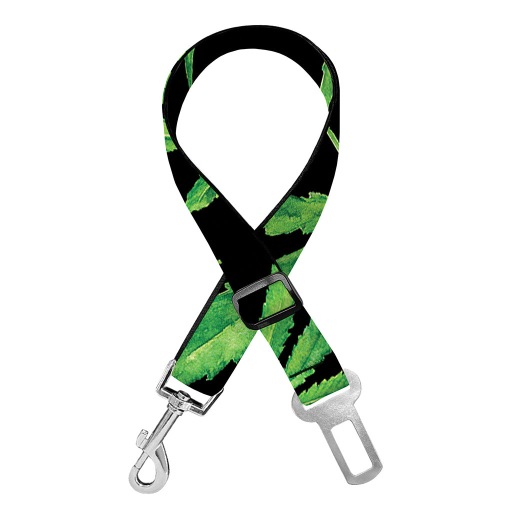 Watercolor Marijuana Leaf Pattern Print Dog Seat Belt
