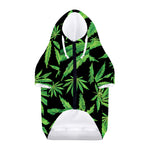 Watercolor Marijuana Leaf Pattern Print Dog Zip Up Hoodie