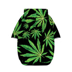 Watercolor Marijuana Leaf Pattern Print Dog Zip Up Hoodie