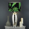 Watercolor Marijuana Leaf Pattern Print Drum Lamp Shade