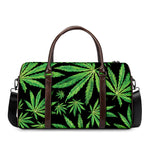 Watercolor Marijuana Leaf Pattern Print Duffle Bag
