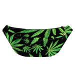 Watercolor Marijuana Leaf Pattern Print Fanny Pack