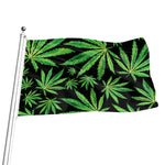 Watercolor Marijuana Leaf Pattern Print Flag
