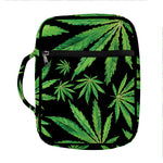 Watercolor Marijuana Leaf Pattern Print Front Pocket Bible Bag