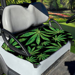Watercolor Marijuana Leaf Pattern Print Golf Cart Seat Cover