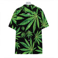 Watercolor Marijuana Leaf Pattern Print Hawaiian Shirt