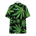 Watercolor Marijuana Leaf Pattern Print Hawaiian Shirt
