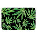 Watercolor Marijuana Leaf Pattern Print Indoor Door Mat