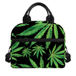 Watercolor Marijuana Leaf Pattern Print Insulated Lunch Bag