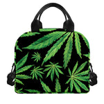 Watercolor Marijuana Leaf Pattern Print Insulated Lunch Bag