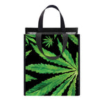 Watercolor Marijuana Leaf Pattern Print Insulated Lunch Tote