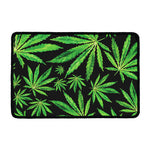 Watercolor Marijuana Leaf Pattern Print Kitchen Mat