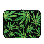 Watercolor Marijuana Leaf Pattern Print Laptop Sleeve