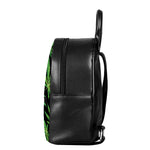 Watercolor Marijuana Leaf Pattern Print Leather Backpack