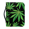Watercolor Marijuana Leaf Pattern Print Leather Bible Cover