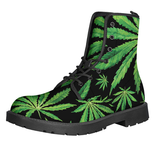 Watercolor Marijuana Leaf Pattern Print Backpack