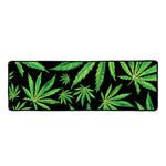 Watercolor Marijuana Leaf Pattern Print Long Kitchen Mat
