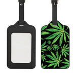 Watercolor Marijuana Leaf Pattern Print Luggage Tag