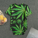 Watercolor Marijuana Leaf Pattern Print Men's Bodysuit