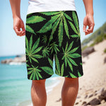 Watercolor Marijuana Leaf Pattern Print Men's Cargo Shorts