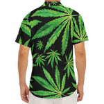 Watercolor Marijuana Leaf Pattern Print Men's Deep V-Neck Shirt