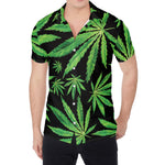 Watercolor Marijuana Leaf Pattern Print Men's Shirt