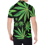 Watercolor Marijuana Leaf Pattern Print Men's Shirt